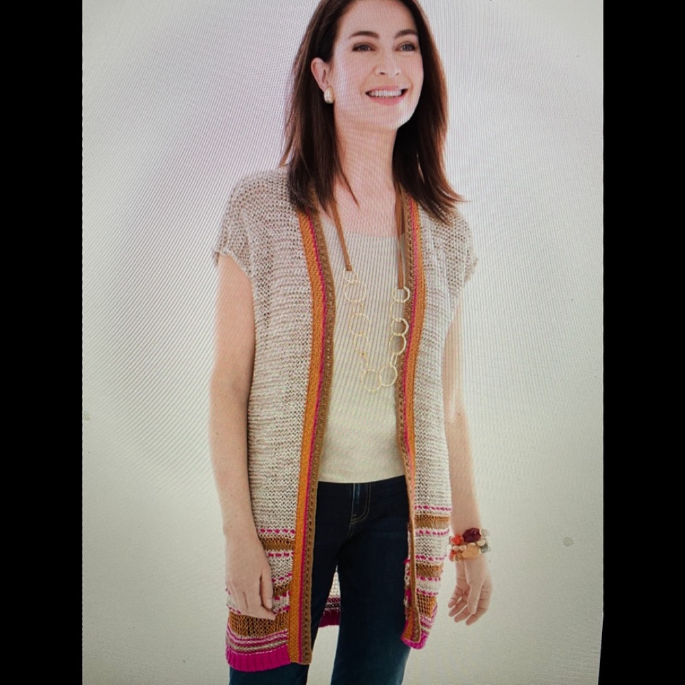 Chico’s NWT open knit sweater 12 (M)